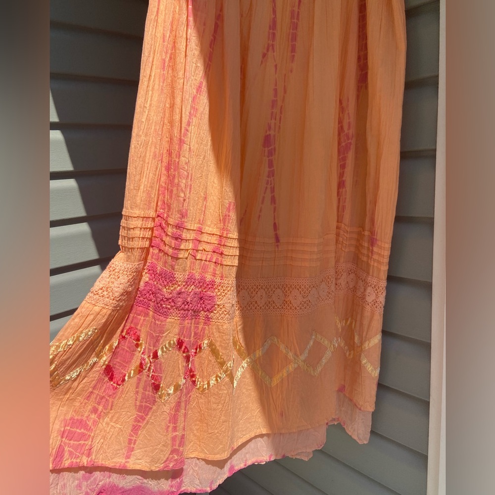 Indigo Moon XL gathered waist skirt. 100% cotton.